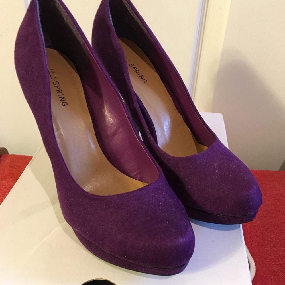 Velvety fabrics platform closed toe